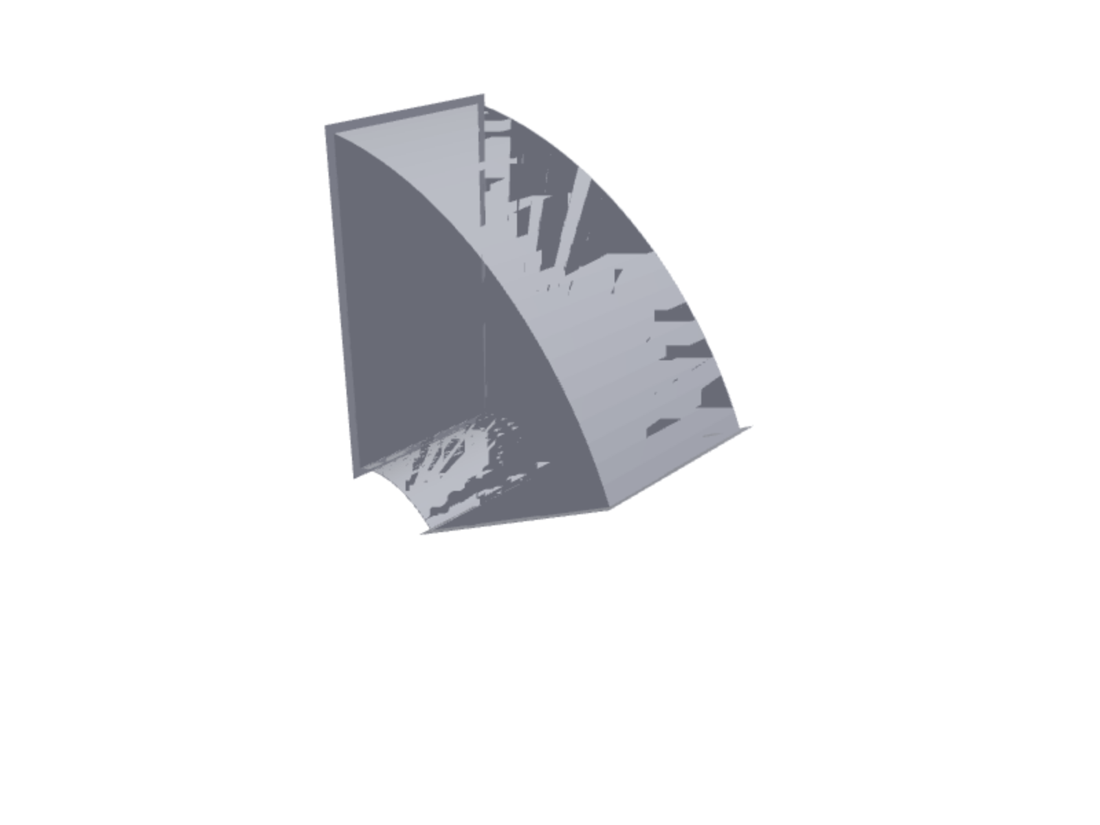 Duct curved rectangular complete