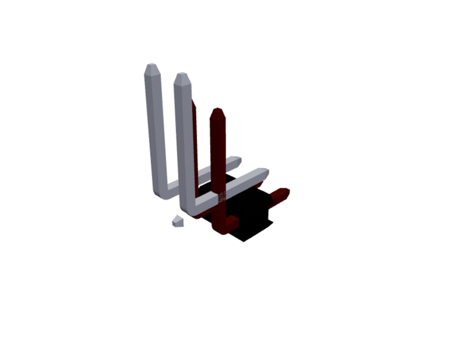 1×2 male pin header right angle
